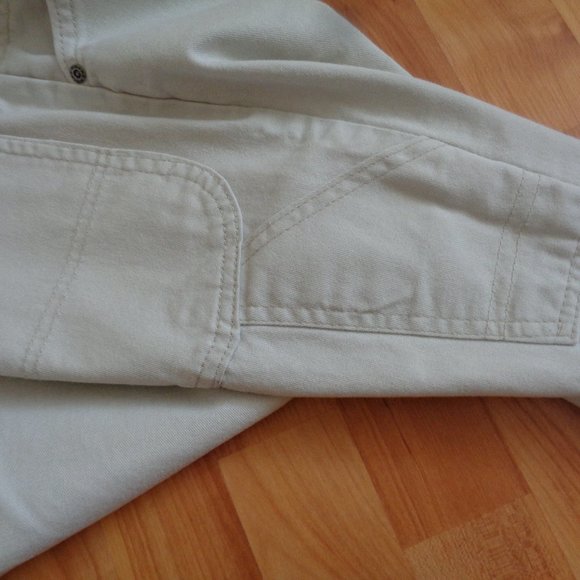 Vintage Riders by Lee 100% cotton khaki denim high waisted crop pants - Picture 7 of 11